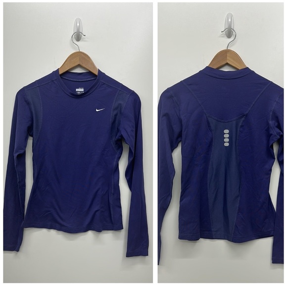 NIKE PERFORMANCE LONG SLEEVE TEE SHIRT Base Layer-Layer Purple Small - Picture 6 of 6